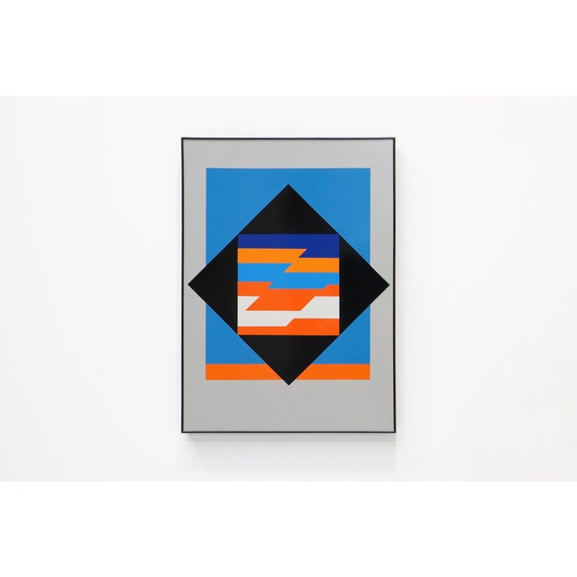 Wood Guy Vandenbranden, Early XL Abstract-Geometric Composition, Lacquer on Panel, Belgium, 1977 For Sale - Image 7 of 7