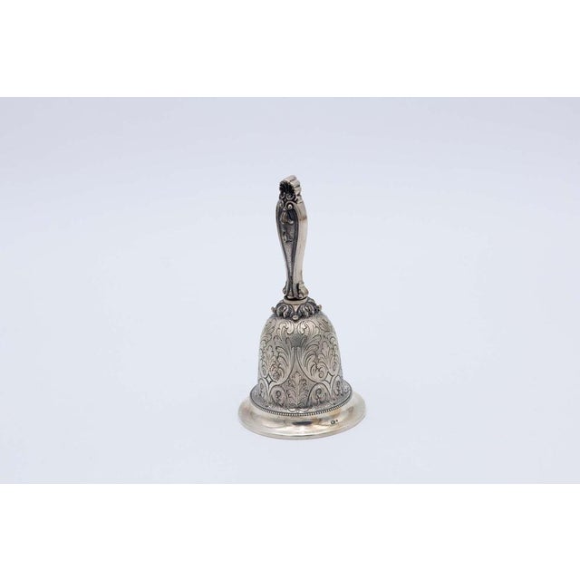 Chiseled Silver Bell with Plant Motifs For Sale - Image 4 of 4