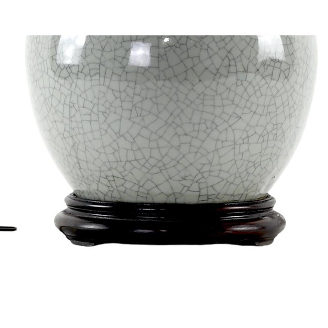 1990s China 1980s Crackle Glaze Vase Table Lamp For Sale - Image 5 of 7