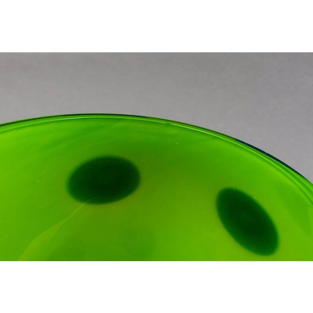 Mid 20th Century Shafaq Malik B.A.G. Czech Borovier & Toso Green Art Glass Pear Candy Jar For Sale - Image 12 of 12