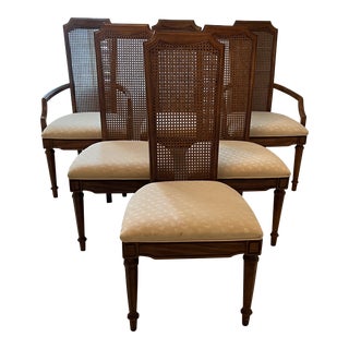 American of Martinsville Mid-Century Dining Room Chairs with Cane Back - Set of 6 For Sale