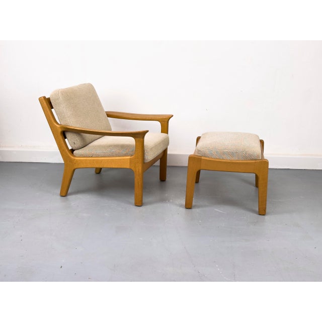 Mid-Century Modern Set of Danish Lounge Chair and Ottoman in Oak by Juul Kristensen, 1970s For Sale - Image 3 of 18
