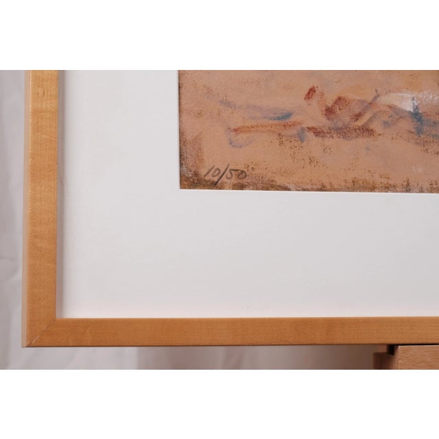 Terry DeLapp "House in Landscape" Hand Signed Limited Edition 10/50 Wooden Framed and Matted Lithograph From the Louise Fletcher Estate For Sale - Image 4 of 7