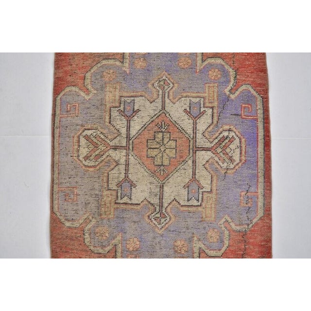 1960s Faded Orange and Lavender Medallion Rug For Sale - Image 10 of 10