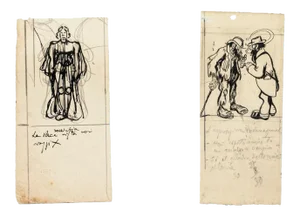 Figures - Ink and Pencil Drawing by G. Galantara - Early 20th Century Early 20th Century