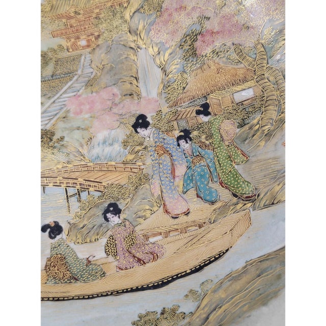 Meiji Japanese Satsuma Centrepiece Bowl by Master Shizan For Sale - Image 11 of 14