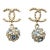 Chanel Brand New Gold Rope CC Blue Crystal Crystal Ball Small Piercing Earrings, A Pair For Sale