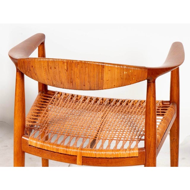 Hans Wegner–Early Jh-501 Teak & Cane Armchairs for Johannes Hansen–Danish Modern–a Pair For Sale - Image 9 of 13