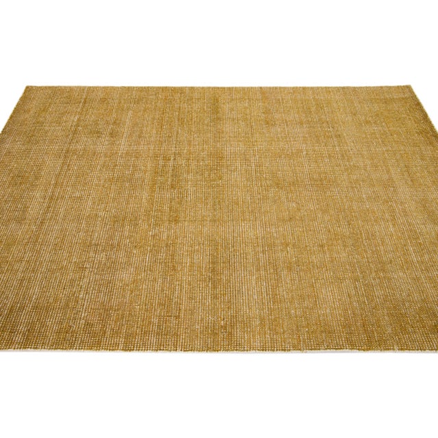 2020s 2020s Modern Indian Loop Handmade Solid Beige Wool Rug For Sale - Image 5 of 7