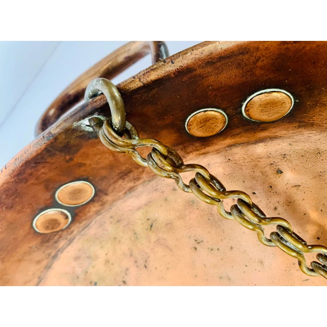Monumental 1890's Victorian English Shopkeeper's Scale Pan in Copper and Brass For Sale In San Antonio - Image 6 of 13