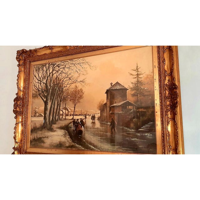 Palestrini, Winter Landscape, 1970, Oil on Canvas, Framed For Sale - Image 9 of 12