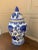 A beautiful large Chinoiserie blue and white porcelain covered ginger jar China, Late 20th Century Measures: 10ʺW × 10ʺD ×...