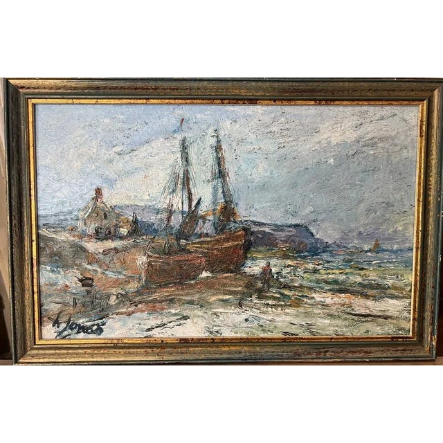 Henri Jonas, Breton Fishing Boat, 2000s, Oil on Panel, Framed For Sale - Image 8 of 8