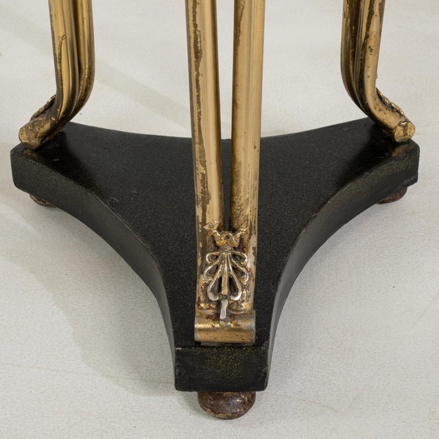 Black Mid 20th Century France Empire Black Brass Pedestal For Sale - Image 8 of 11