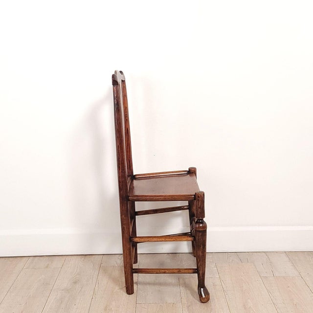Brown Set of Six Oak Lancashire English Chairs, 19th Century or Earlier For Sale - Image 8 of 12