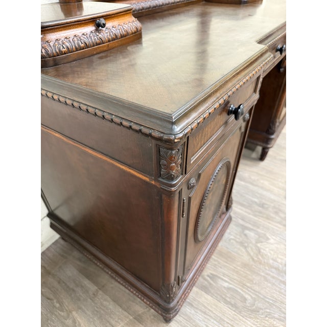 Early 20th Century Antique Berkey & Gay Mahogany Vanity or Kneehole Desk For Sale - Image 5 of 18