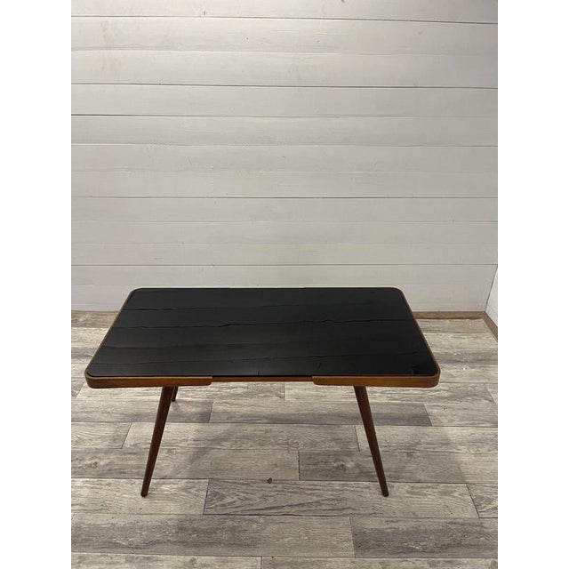 Vintage Coffee Table with Black Glass by Jiri Jiroutek for Interieur Praha, 1960 For Sale - Image 6 of 8