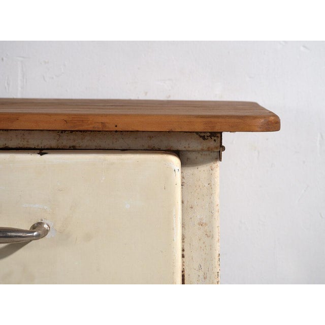 Wood Industrial Worktable with Drawers, 1940s For Sale - Image 7 of 10