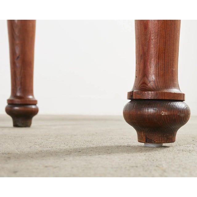 Country English Fruitwood Farmhouse Harvest Dining Table For Sale - Image 11 of 13