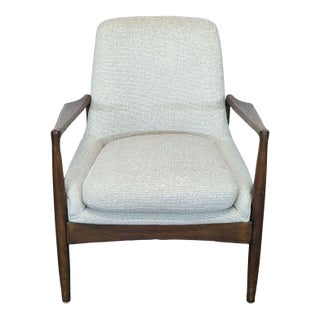 Four Hands Braden Modern Lounge Chair With Wooden Frame and Light Upholstery For Sale