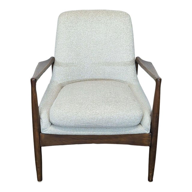 Four Hands Braden Modern Lounge Chair With Wooden Frame and Light Upholstery For Sale