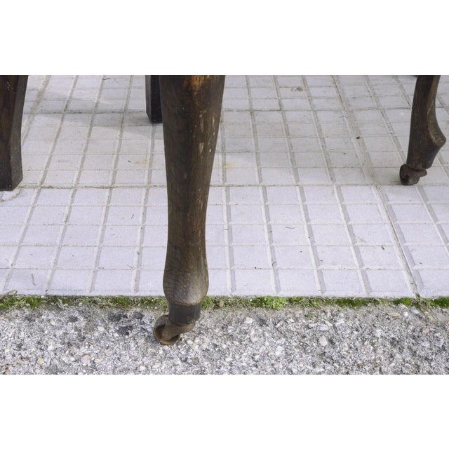 Oak Chairs with Arched Backrests, England, 1870s, Set of 4 For Sale - Image 6 of 9