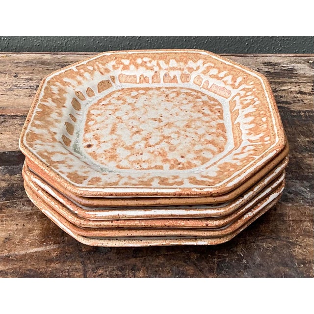 Vintage Original Studio Pottery Salad Plated - Set of 6 For Sale - Image 10 of 12