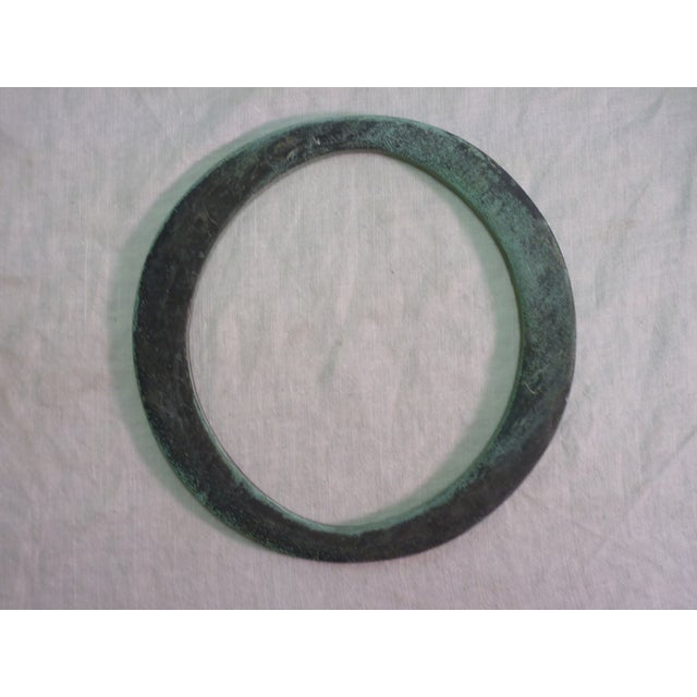 19th Century bronze verdigris letter 'O' from a sign, hang it on a brad or use for shelf decoration.