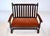 An early 20th C. antique Oak Settee bench attributed to Stickley Brothers with rich dark patina, open vertical slatted...