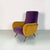 Mid-Century Italian Purple and Yellow Armchair with Wood Conical Legs, 1960s For Sale - Image 3 of 14