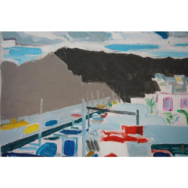 Jackson, Puerto de Mogán, Gran Canaria, Fishing Boats, 2010, Oil on Canvas For Sale - Image 4 of 6