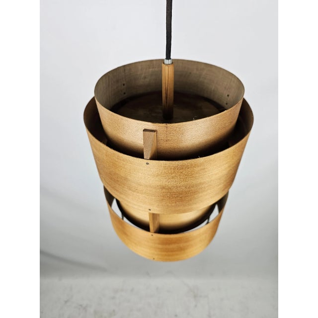 1970s Pendant Lamps in Veneer, Denmark, 1970s, Set of 2 For Sale - Image 5 of 8