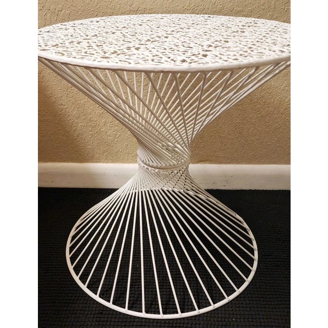 1990s 1990s Contemporary Casual Indoor/Outdoor Metal Patio Accent Side Table For Sale - Image 5 of 6