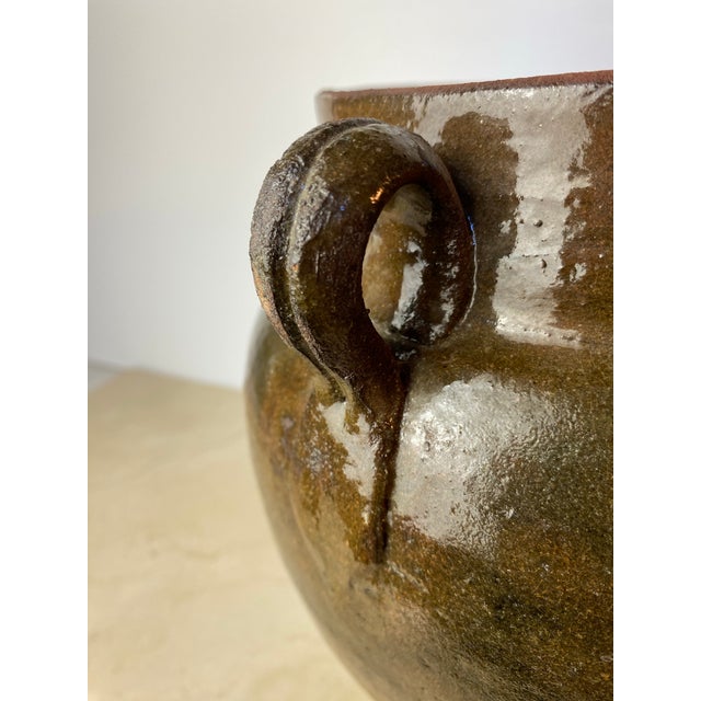 Ceramic Antique French Glazed Terracotta Confit Pot, Southwest France For Sale - Image 7 of 12