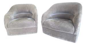 Pair of Vintage Brickel Associates Barrel Chairs on Casters