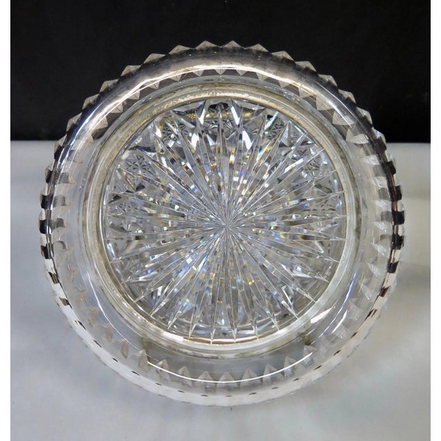 Art Deco Vintage Large Exquisite Cut Crystal Trinket Box For Sale - Image 3 of 10