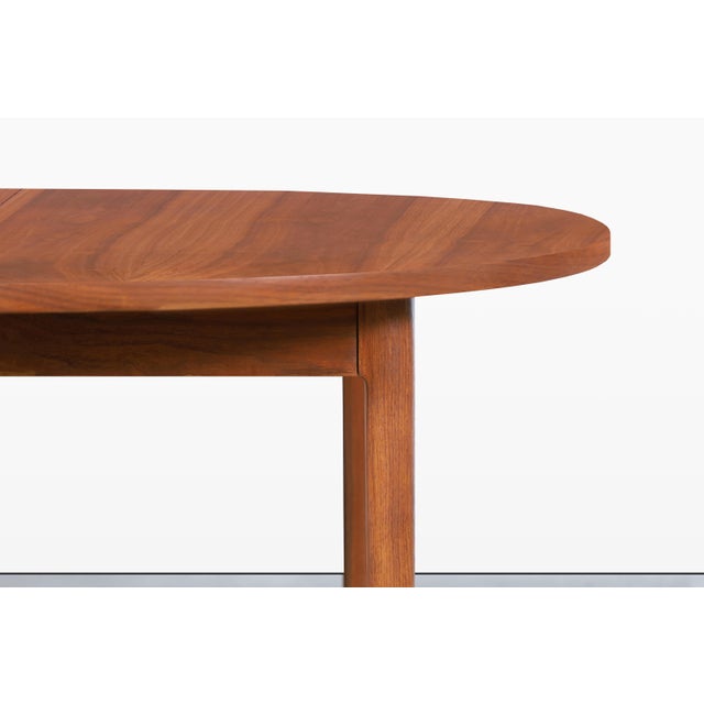 Wood Mid-Century Extendable Round Walnut Dining Table by Kipp Stewart for Drexel For Sale - Image 7 of 15