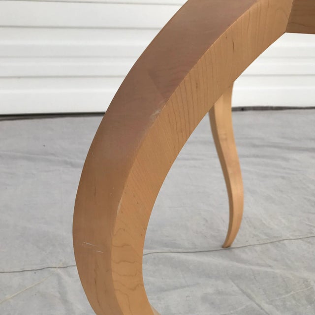 Beige Large Modern Sculptural Wood and Glass Console Table / Desk For Sale - Image 8 of 13