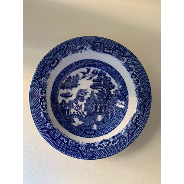 Vintage Blue and White Ailertons England Willow Vintage Dessert Fruit Snack Plates