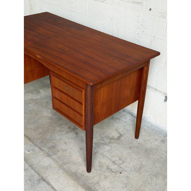 Mid-Century Modern Teak Executive Desk Large Wooden Office Writing Table Denmark Mid-Century Modern 1960s For Sale - Image 3 of 10