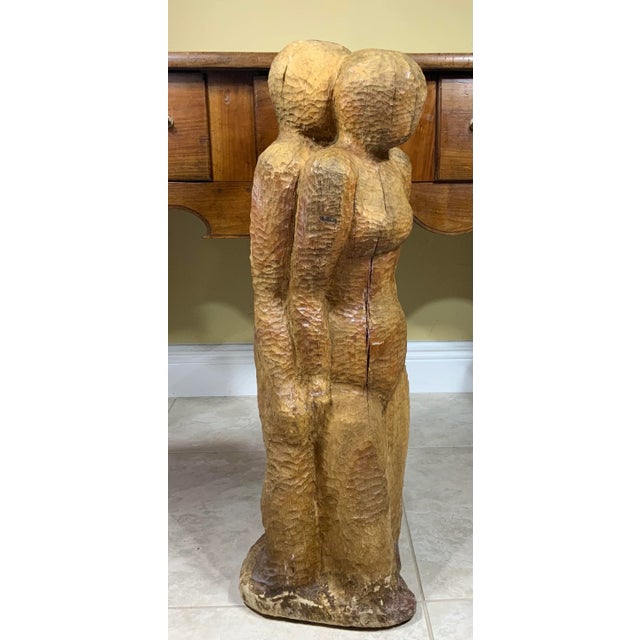 Large Mid-Century Hand-Carved Cubist Wood Sculpture For Sale In Miami - Image 6 of 13