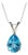 Royal Blue Topaz Pear Cut Pendant, 925 Silver Blue Gemstone Statement Pendant For Sale