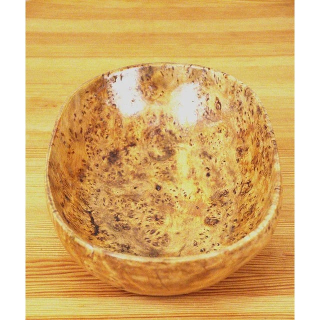 Swedish Curly Birchwood Bowl, 1950s For Sale - Image 6 of 13