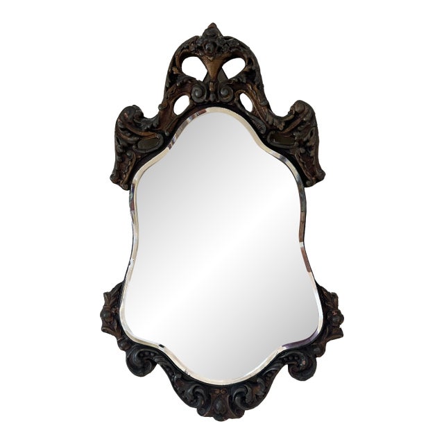 Antique Nurre Maestro Rococo Revival Gilt Beveled Wall Mirror, Circa 1930s For Sale