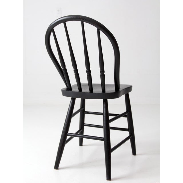 Vintage Black Painted Windsor Spindle Back Chair For Sale - Image 10 of 14