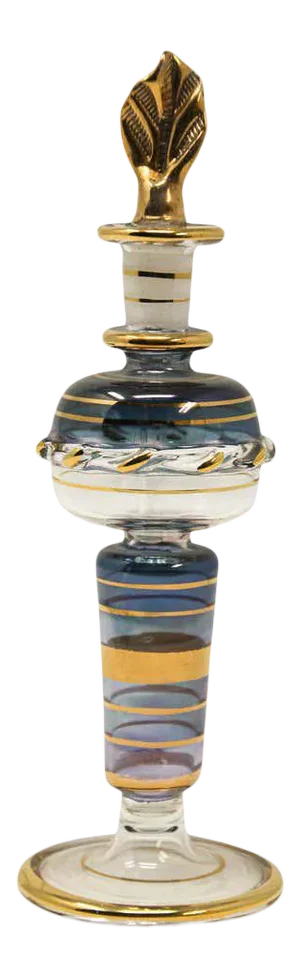 Moorish Hand Blown Gilt Glass Perfume Bottle