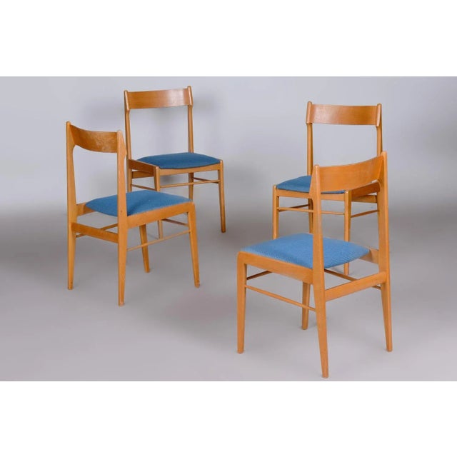 Mid-Century Modern Mid-Century Beech Dining Chairs attributed to Dyha Brno, 1950s, Set of 4 For Sale - Image 3 of 12