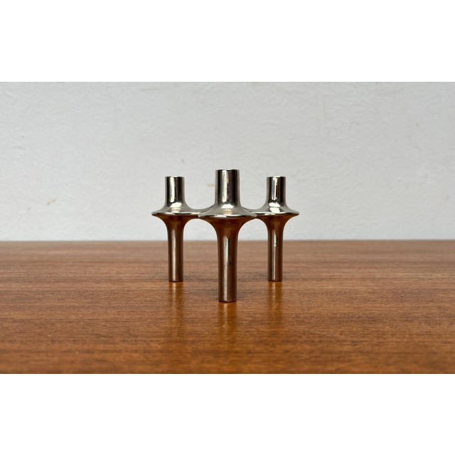 Silver Vintage Space Age Orion Stacking Candleholder by Ceasar Stoffi & Fritz Nagel for BMF, 1960s For Sale - Image 8 of 9