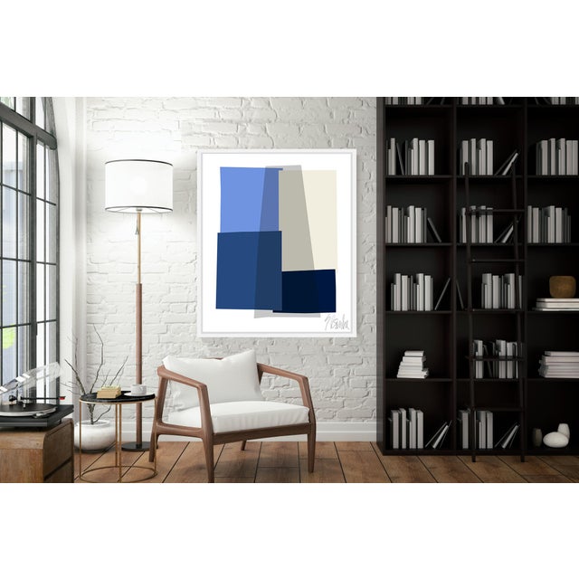 This piece was created first in paper, as are all of Liz's color studies. She chose a french blue, a beautiful blue, and...