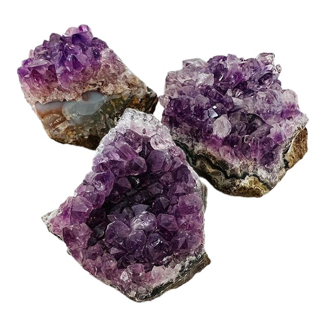 Uruguayan Amethyst Crystal Cluster Paper Weights -Set of 3 For Sale